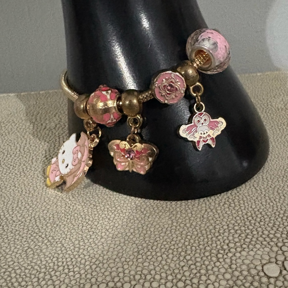 Gold and Pink Charm Bracelet - Picture 11 of 16